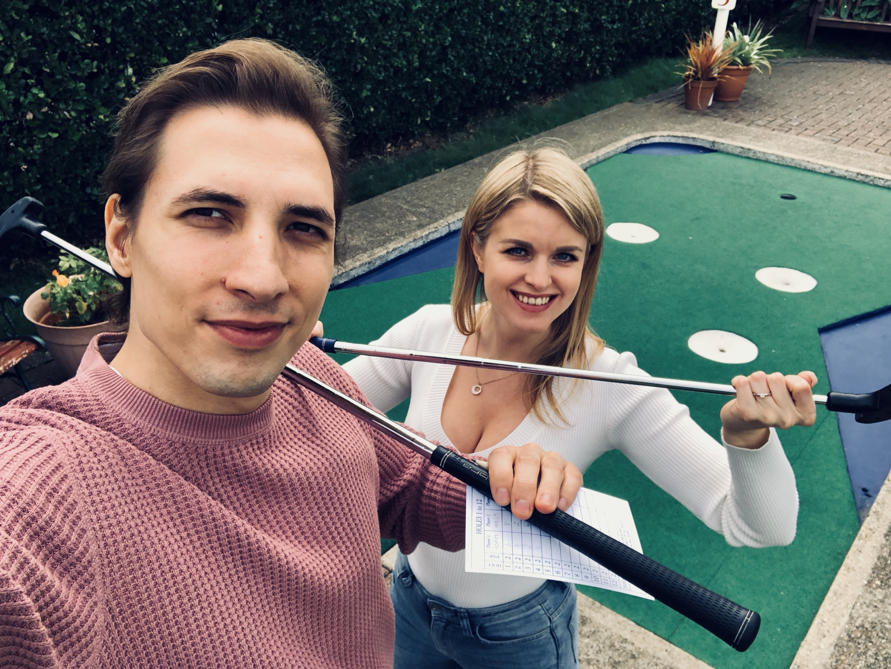 Us Playing minigolf